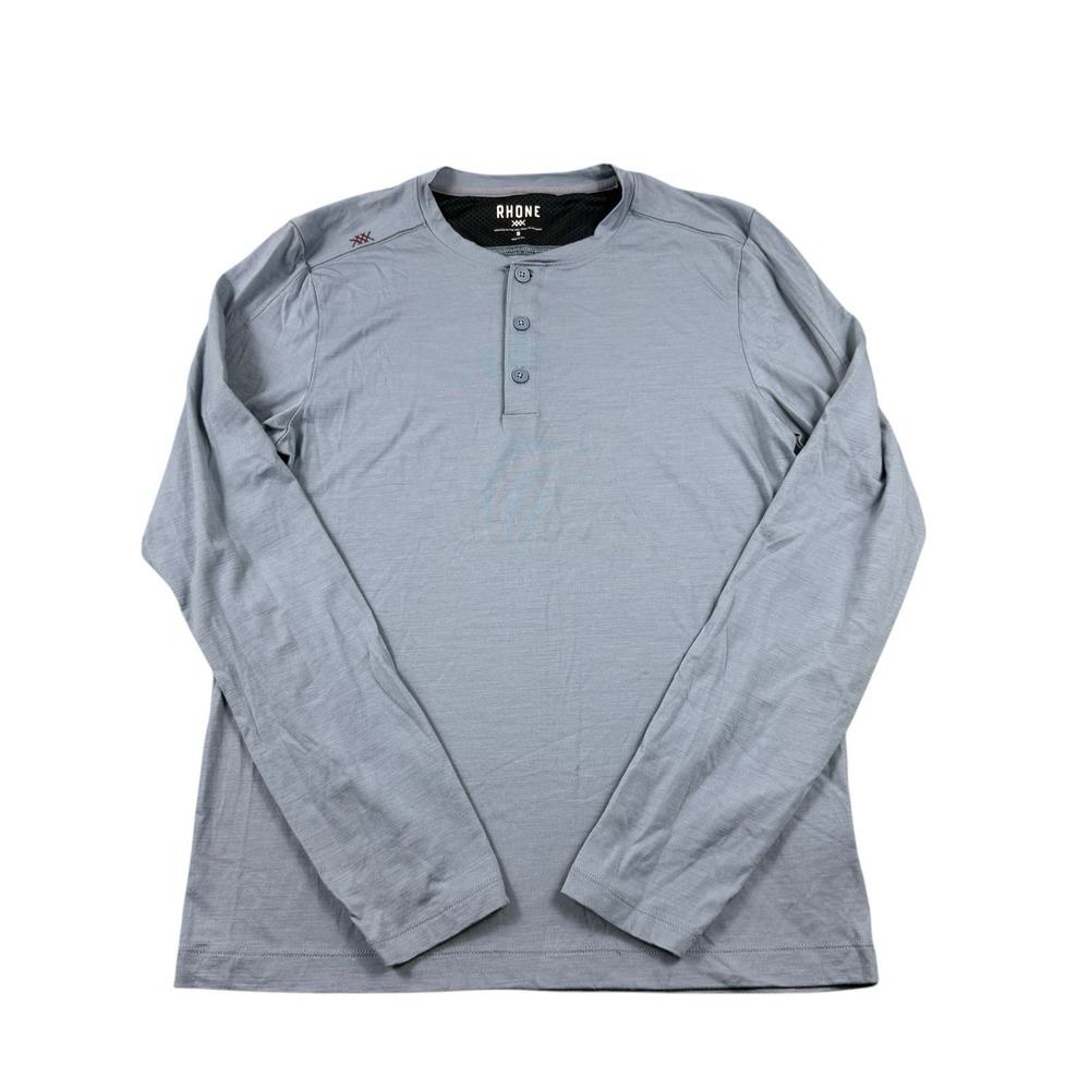 Rhone Merino Wool Blue Lightweight Henley Sweater Mens Size Small RN141364